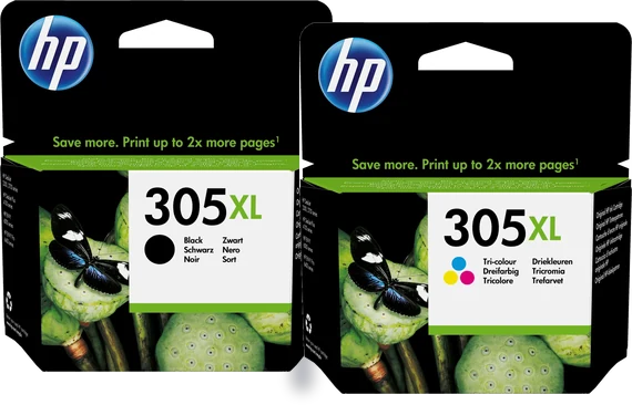 Originele HP 305XL inktcartridges: zwart en driekleuren